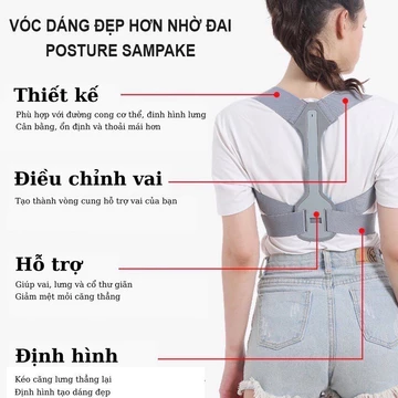Đai Định Hình Chống Gù Lưng Điều Chỉnh Tư Thế ANDEGO, Đai Chống Gù Lưng Nam Nữ Có Nẹp Cố Định Cột Sống.