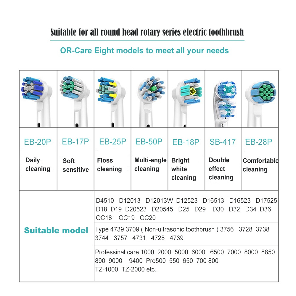 Set 4 đầu bàn chải đánh răng điện cho OralB