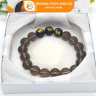 Vòng tay thạch anh đen khói tam hợp hợi mão mùi đã khai quang - size 8 10 12ly - may mắn tài lộc