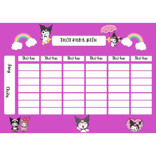 Set 2 thời khóa biểu cho cấp 1, cấp 2, cấp 3 đủ mẫu cute cho bé trai và bé gái 2026