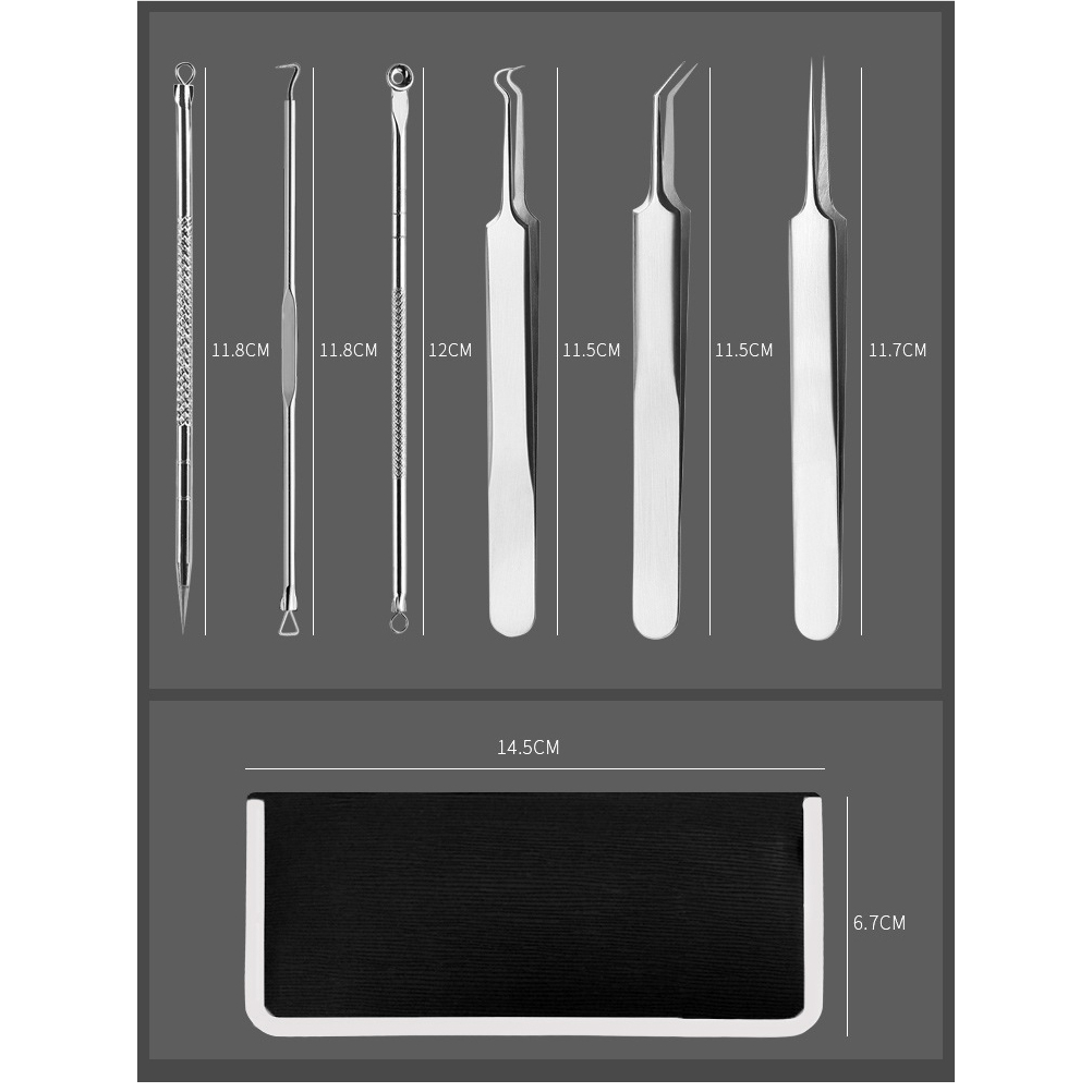 Bộ dụng cụ lấy mụn, nặn mụn 5 món siêu đẹp - chất liệu inox ko rỉ