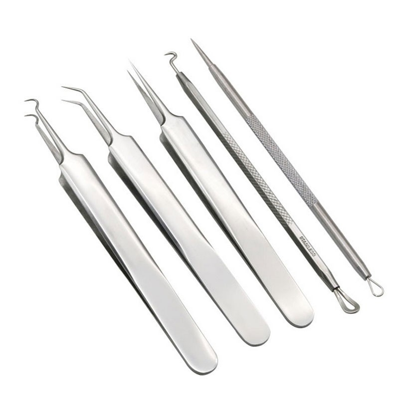 Bộ dụng cụ lấy mụn, nặn mụn 5 món siêu đẹp - chất liệu inox ko rỉ