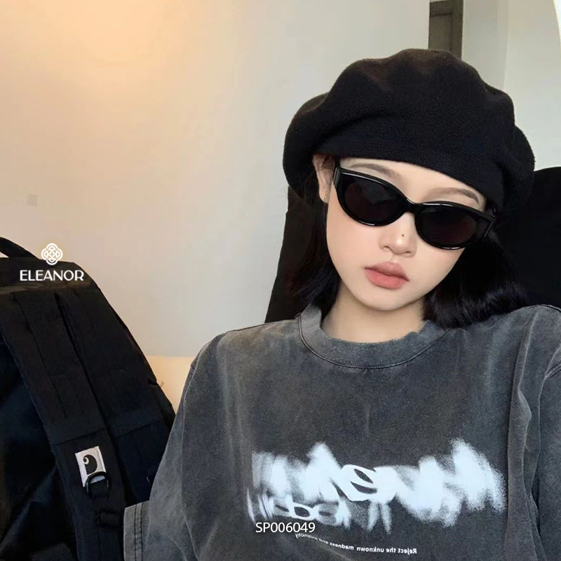 Kính râm nam nữ Eleanor Accessories dáng mắt mèo màu đen kính mát cá tính phụ kiện thời trang 6049