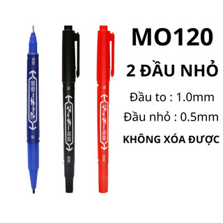 Hộp 10 bút lông dầu 2 đầu, dạ kính MO 120, bút dạ kính Trung Quốc, bút dạ kính 2 đầu