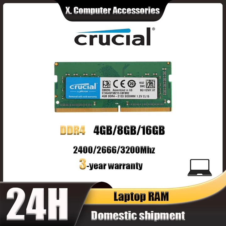 (địa phương) Notebook Ram DDR4 4GB 8GB 16GB Crucial Laptop RAM DDR4 2400MHZ 2666MHZ SODIMM memory for notebooks
