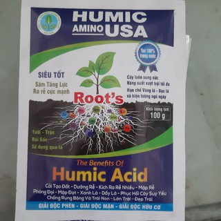 100g Phân Bón Humic A.cid Nhập Khẩu K.ích Th.ích Rễ Giải Đ.ộc Hạ Phèn, Xanh, Dày Lá
