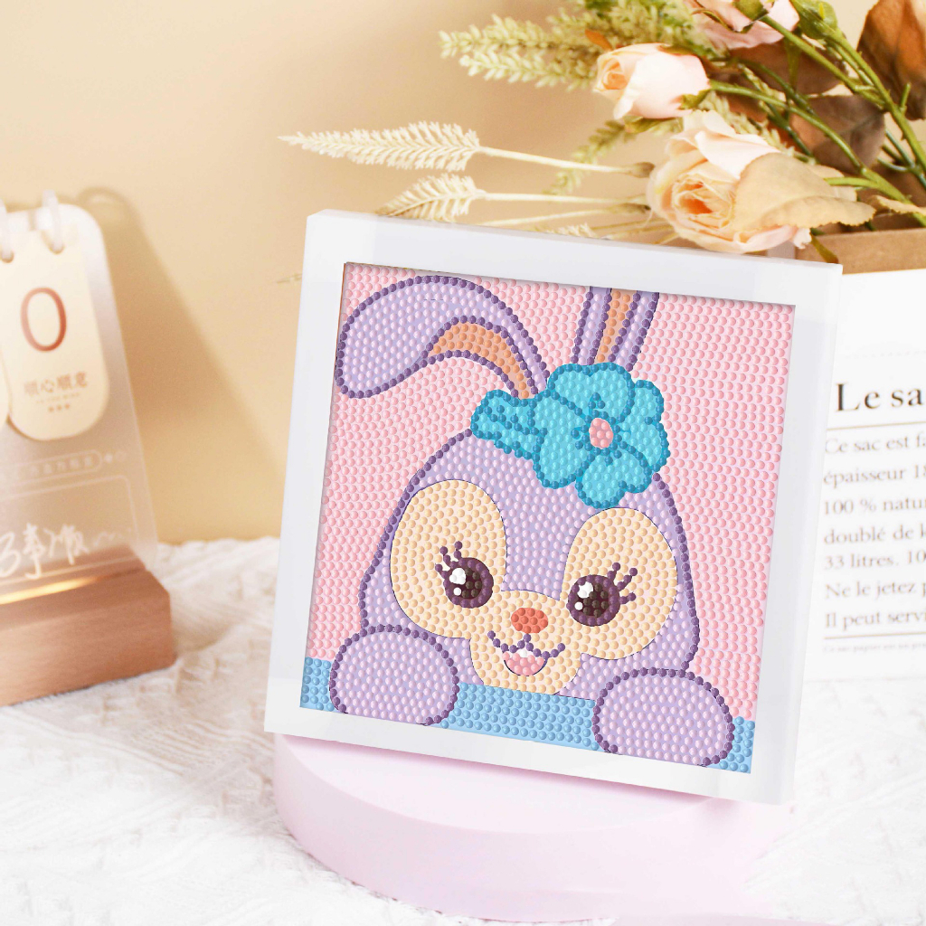 Bộ tranh đính đá 18x18cm tự làm kèm khung rèn luyện tính kiên trì, Bộ tranh gắn đá 5D DIY nhiều mẫu