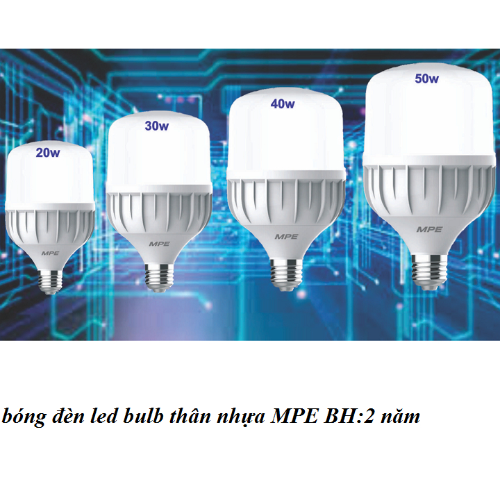 Bóng đèn led Mpe các loại 20W, 30W, 40W, 50W hàng chính hãng Model LBD ...