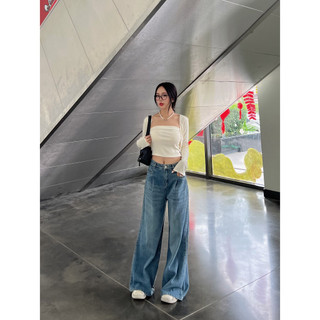 Quần jean nữ ly trước ống rộng - 247Store - Quanjeanxuong7224_P3K1