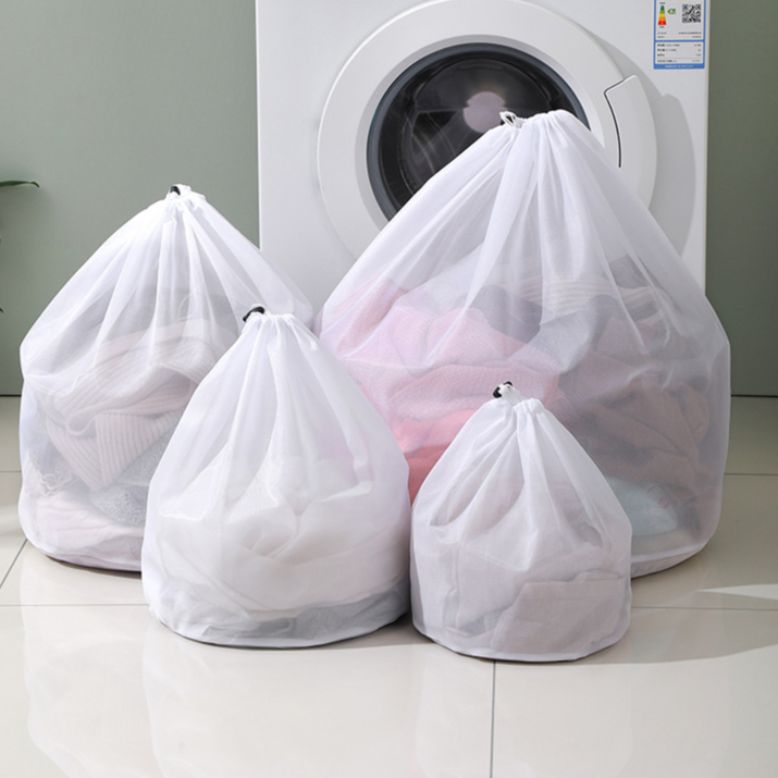 Túi giặt đồ cao cấp 2 lớp dày dặn, túi lưới giặt quần áo, áo ngực, quần lót, vớ có dây rút chắc chắn