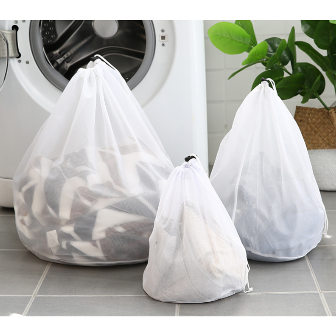 Túi giặt đồ cao cấp 2 lớp dày dặn, túi lưới giặt quần áo, áo ngực, quần lót, vớ có dây rút chắc chắn