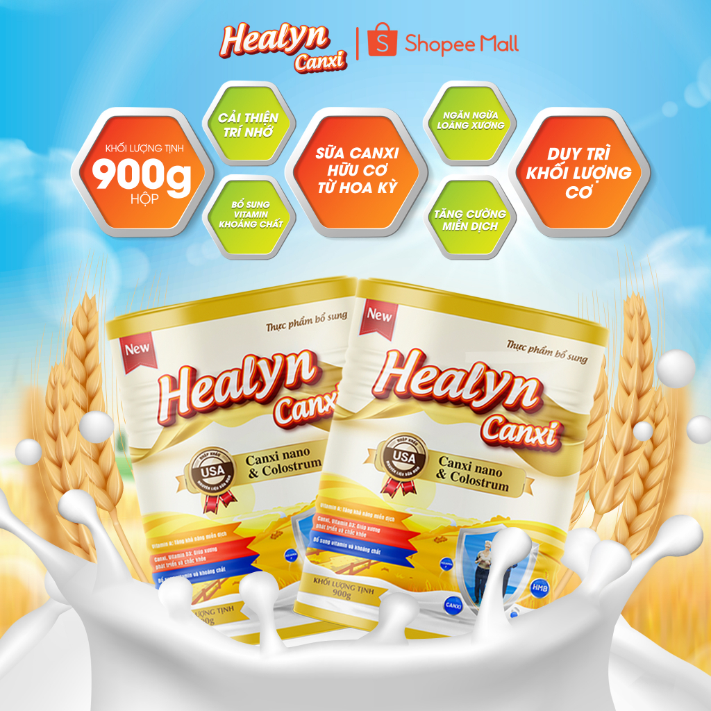 COMBO 2 Lon HEALYN CANXI Bổ Sung Canxi Hữu Cơ, Ngăn Ngừa Loãng Xương và ...