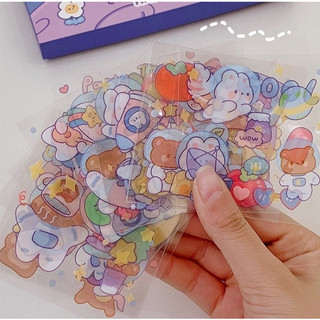Sticker Cute Anime Set 10 Tấm Giá Rẻ Trang Trí Toploader Decor Bình Nước Dán Mũ Bảo Hiểm Timo ST01-2