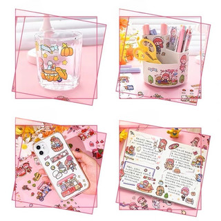 Sticker Cute Anime Set 10 Tấm Giá Rẻ Trang Trí Toploader Decor Bình Nước Dán Mũ Bảo Hiểm Timo ST01-2