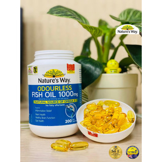 Viên uống Nature's Way Odourless Fish Oil 1000mg hỗ trợ tim mạch trí não (80 viên/200 viên)