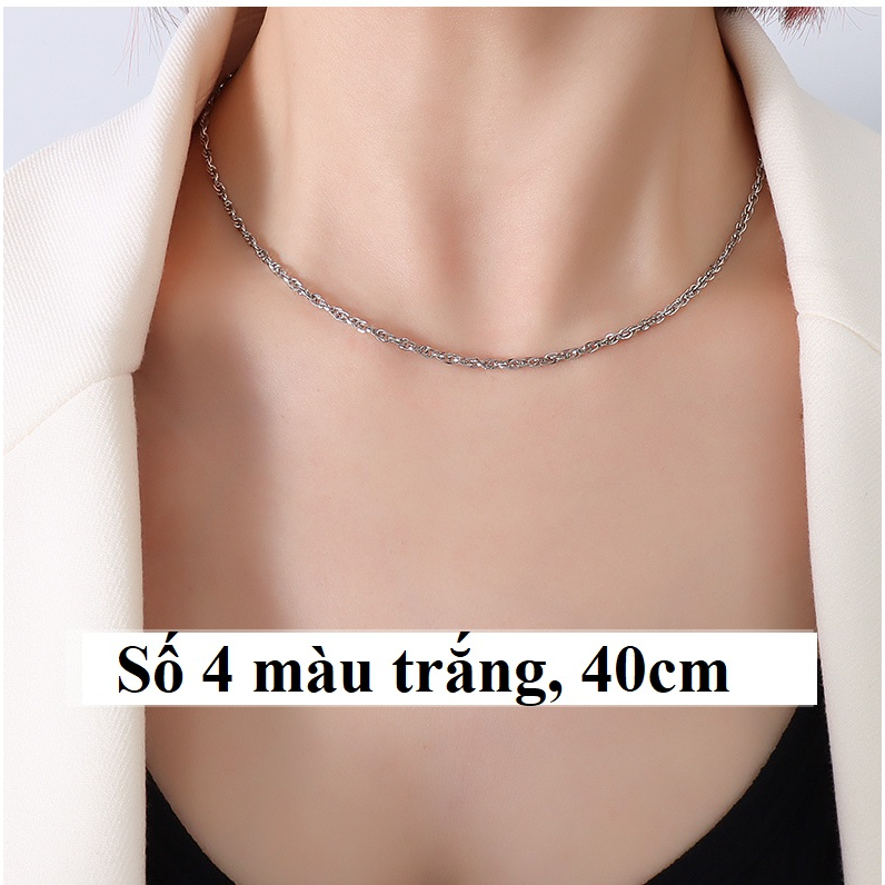 Dây chuyền unisex titan trơn nhiều kiểu màu vàng màu bạc không gỉ