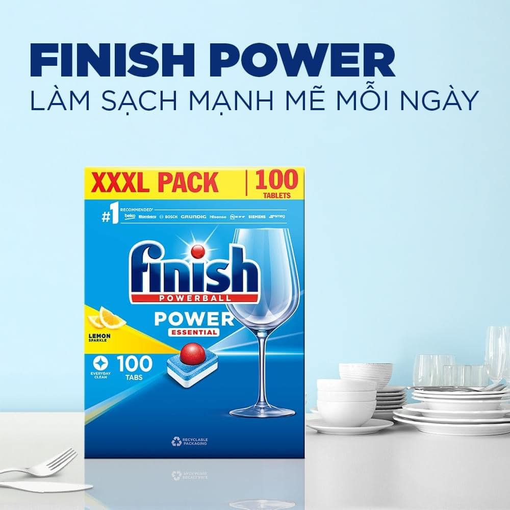Viên rửa bát Finish Powerball Power Essential - 100 viên | Shopee Việt Nam