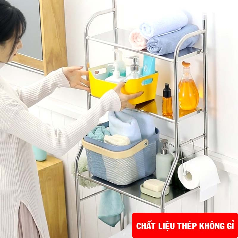 Kệ Toilet INOX 3 Tầng Nhập Khẩu Đa Năng