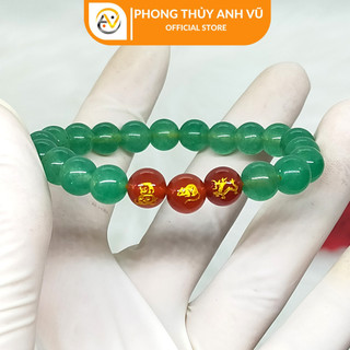 Vòng tam hợp thân tý thìn chất liệu mã não tự nhiên - size 8 10ly - có khai quang điểm nhãn tài lộc