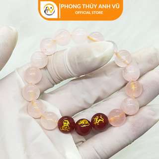 Vòng tay tam hợp thân tý thìn chất liệu mã não đã khai quang - cho nữ mệnh hỏa, thổ -may mắn tài lộc