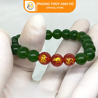 Vòng tay mã não xanh thân tý thìn đã khai quang - cho nữ mệnh mộc, mệnh hỏa - may mắn tài lộc