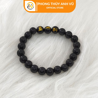 Vòng tay mã não đen tam hợp thân tý thìn đã khai quang - size 8 10 12ly - may mắn tài lộc