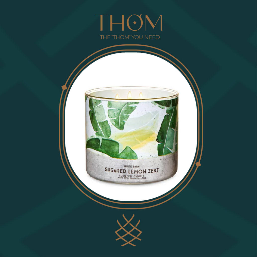 SUGARED LEMON ZEST Nến thơm 1 bấc Bath and Body Works White Barn Single Wick Scented Candles