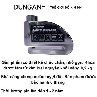 Khoá đĩa xe máy Kim Khí Dung Anh ổ khóa phanh đĩa báo động chống trộm