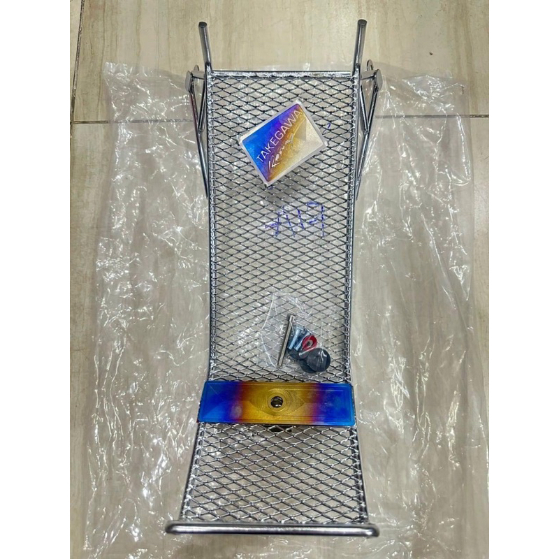 Baga xiken inox kèm logo titan lắp Wave 50-100-110-Wave nhỏ-Dream-Future 125- Ex135/150