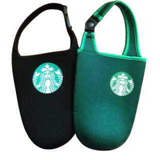Túi đựng ly giữ nhiệt Starbucks, chất liệu vải cotton co dãn, đường may chắc chắn