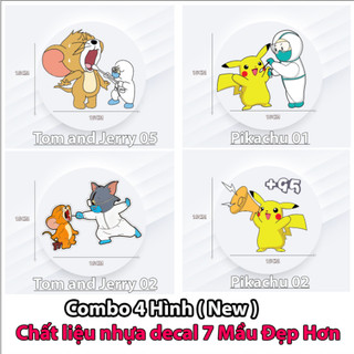 Hình Dán Tom And Jerry, Decan xe máy, oto 7 mầu lắp lánh