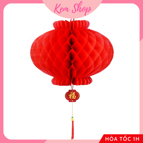 Set 10 đèn lồng nilong đỏ siêu dày chống thấm nước trang trí tết nguyên đán, năm mới, đám cưới - Kem Shop K38
