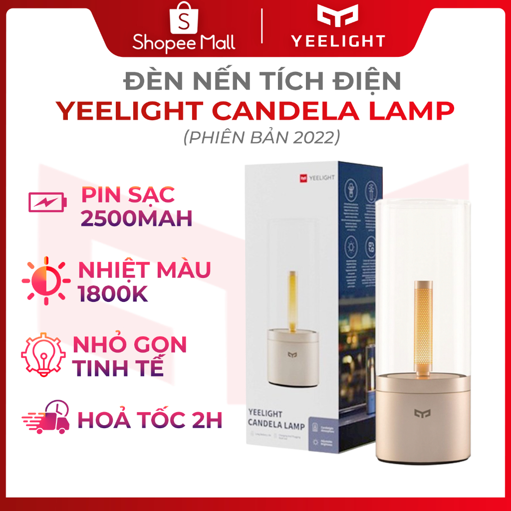 Đèn nến Yeelight Candela Lamp YLFWD-0019, pin 2500mah sạc type C, tăng ...