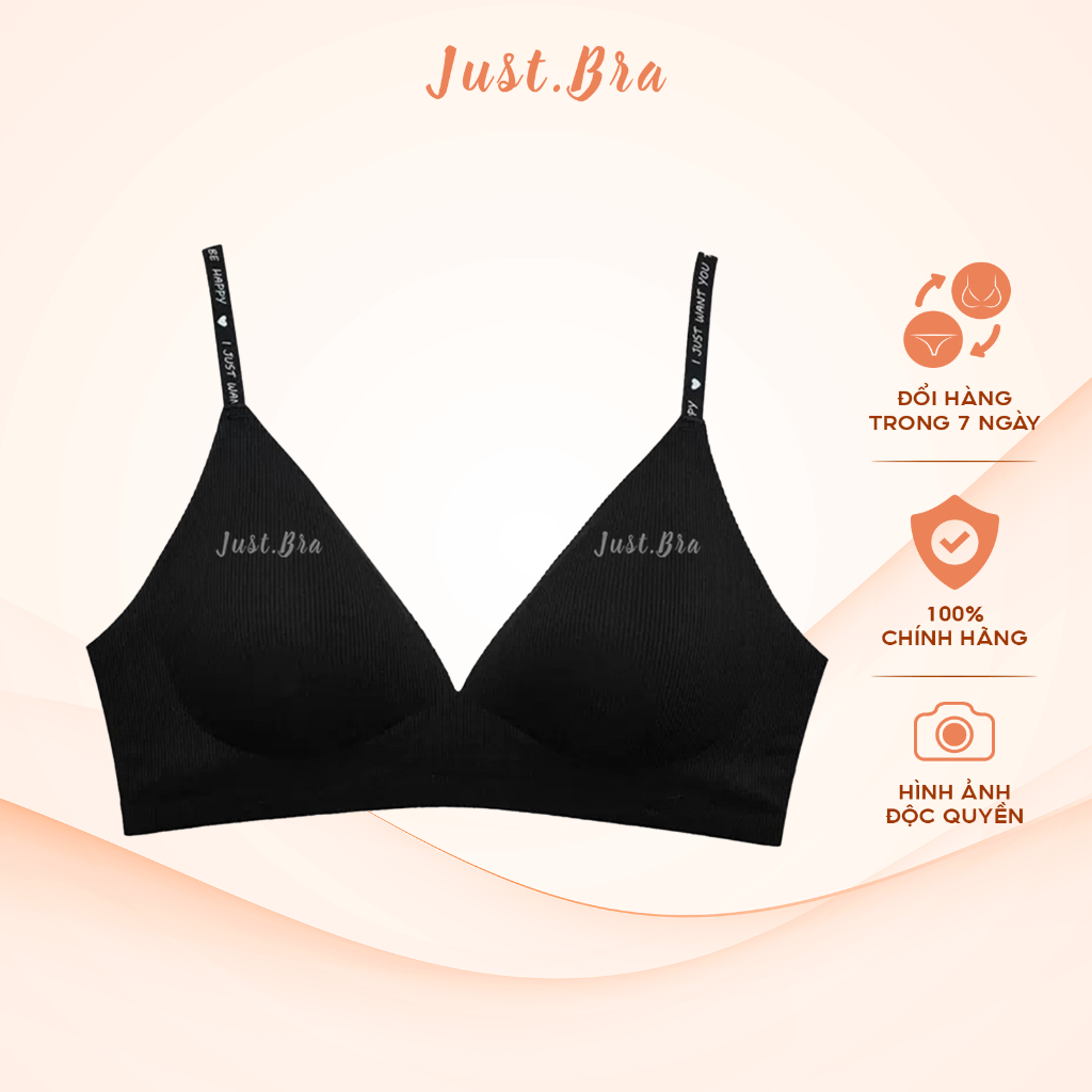 Áo ngực không gọng mút mỏng Just Bra chất liệu su thoáng khí, thiết kế cổ V ôm, nâng ngực AB443 spe