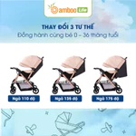 Xe đẩy cho bé, xe đẩy gấp gọn cho bé Bamboo Life chính hãng 2 chiều 3 tư thế cho bé sơ sinh 0-36 tháng du lịch siêu thị — ảnh 4