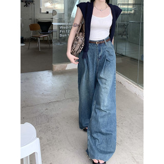 Quần jean nữ ông loe rộng cắt gấu - 247store