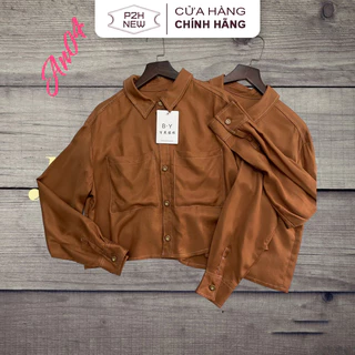 Áo Sơ Mi Nữ Lửng Bụng Khoác Ngoài Phong Cách Mềm Mại P2HNEW AN04