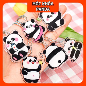 Móc khóa gấu trúc 2 mặt bằng nhựa acrylic siêu dễ thương