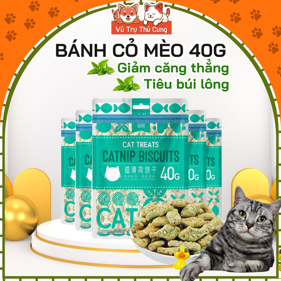 Bánh Cỏ Mèo Catnip MatchWell Tiêu Búi Lông & Giảm Hôi Miệng Cho Mèo 40g