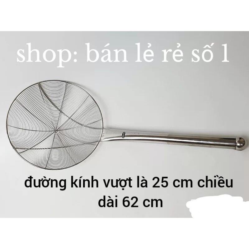 Chao, vợt inox cán inox, cán gỗ chuyên dùng vớt xương, rau củ, mì bún ...