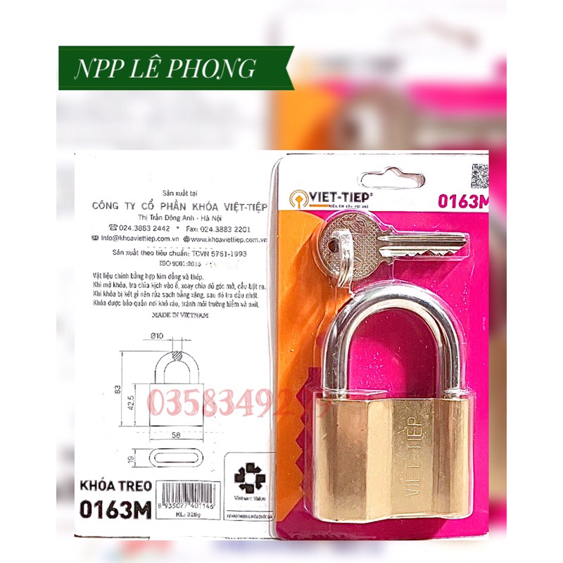 [ Hàng chính hãng ] Khóa Treo Đồng VIỆT TIỆP 4P 5P, 6P - (0145M; 0152M ...