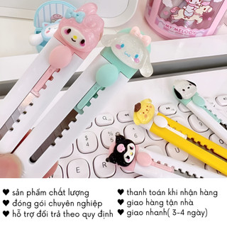 Dao Rọc Giấy Kuromi Mini Cute Dạng Bút Đính Charm Đồ Dùng Học Tập Timo VPK32