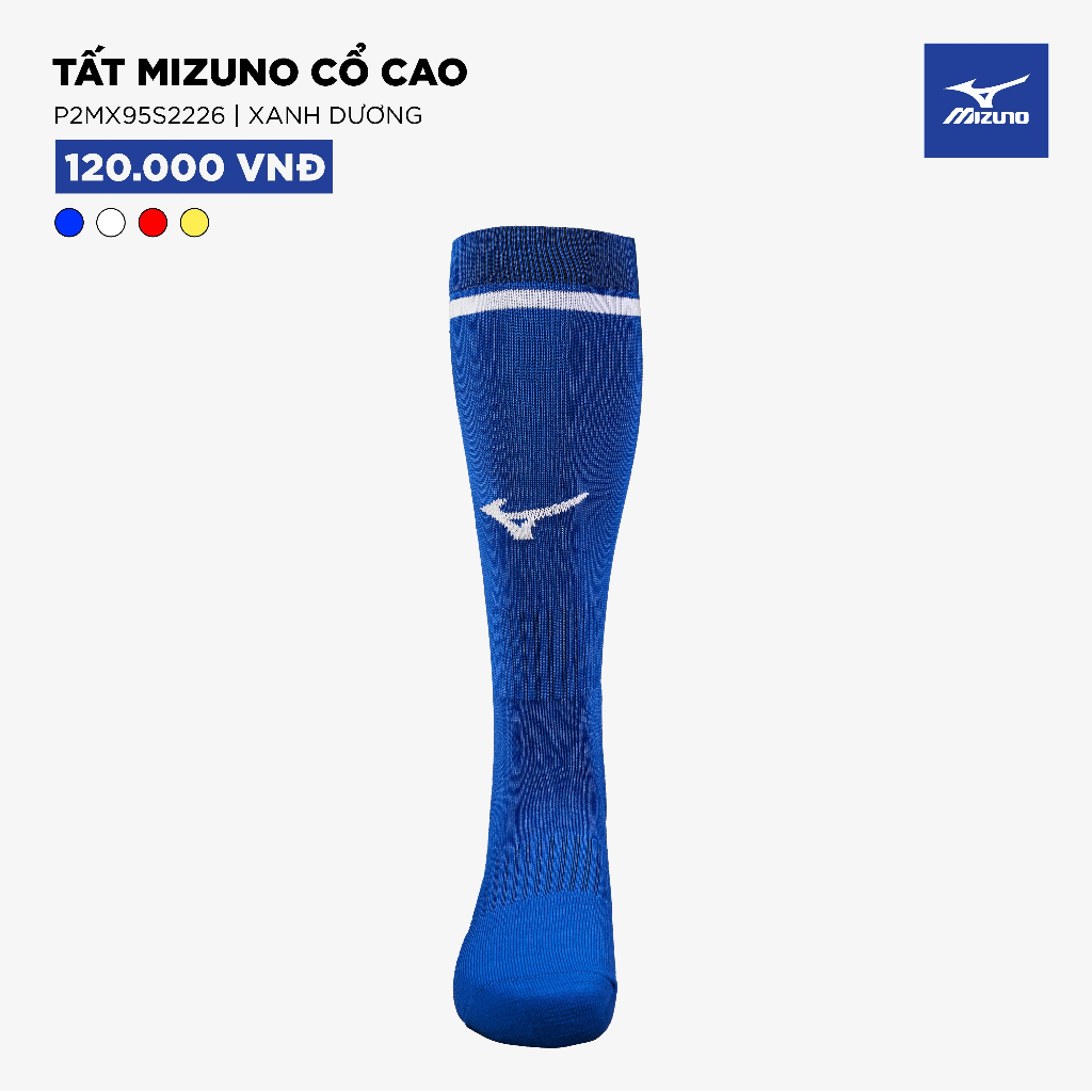 Ảnh Tất thể thao cổ cao Mizuno chống trơn, dài dưới gối, chất liệu Cotton dày dặn, mềm mại, khử mùi, êm chân 3