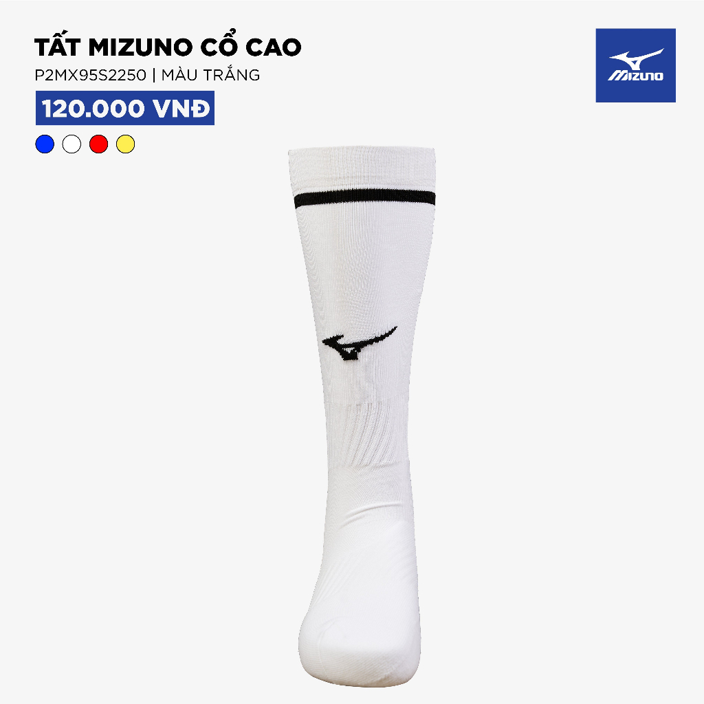 Ảnh Tất thể thao cổ cao Mizuno chống trơn, dài dưới gối, chất liệu Cotton dày dặn, mềm mại, khử mùi, êm chân 1