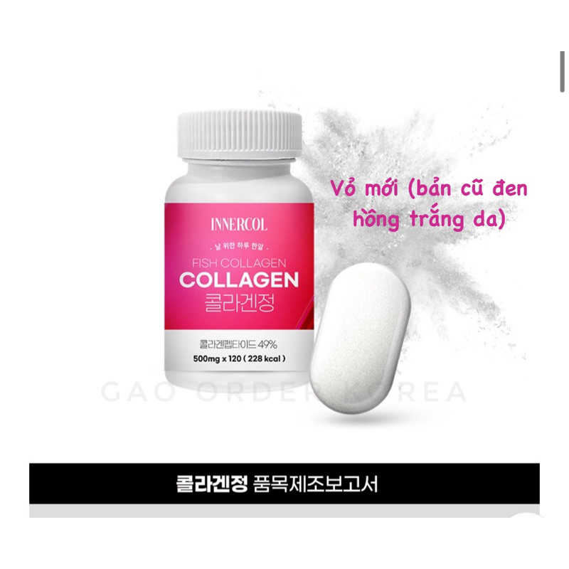 COLLAGEN INNERCOL HÀN QUỐC 120v( hồng - vỏ mới) | Shopee Việt Nam