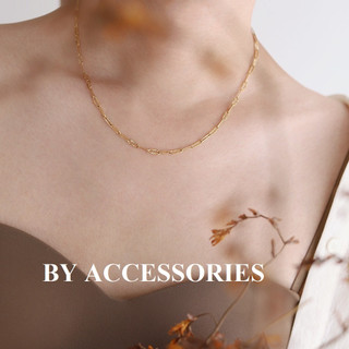 Dây chuyền choker nữ titan xích trơn dập cạnh mạ vàng 18K thời trang không gỉ WN2343