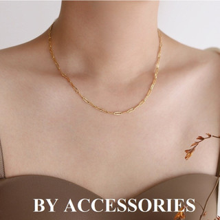 Dây chuyền choker nữ titan xích trơn dập cạnh mạ vàng 18K thời trang không gỉ WN2343