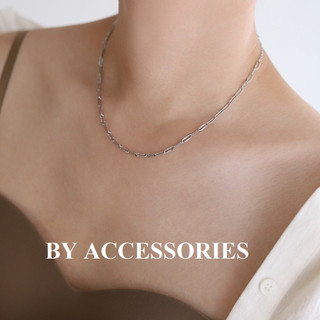 Dây chuyền choker nữ titan xích trơn dập cạnh mạ vàng 18K thời trang không gỉ WN2343