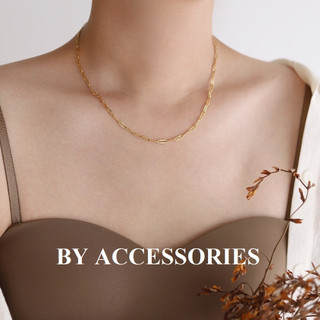 Dây chuyền choker nữ titan xích trơn dập cạnh mạ vàng 18K thời trang không gỉ WN2343