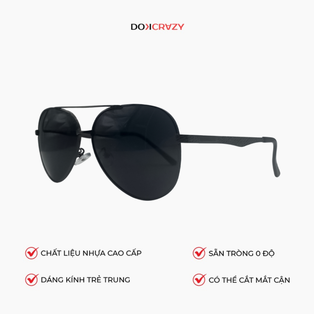 Ảnh Kính mát thời trang DOKCRAZY PICO mắt kính Phi Công, Unisex ,Chất liệu Hợp Kim không gỉ ,Chống UV400 2